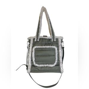 ASPEN Puffy Nylon & Sherpa Shoulder Crossbody Tote Bag